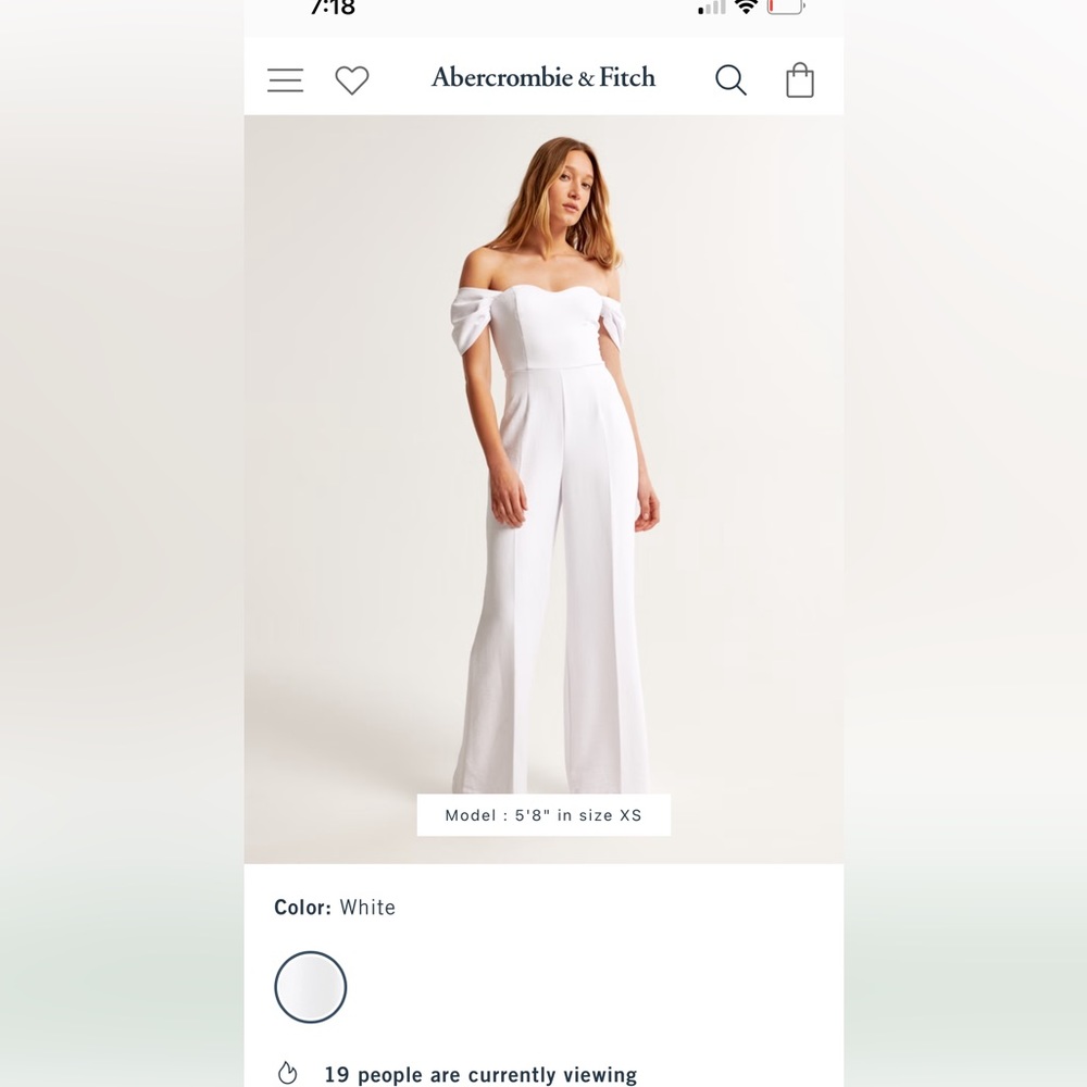 White off the shoulder jumpsuit